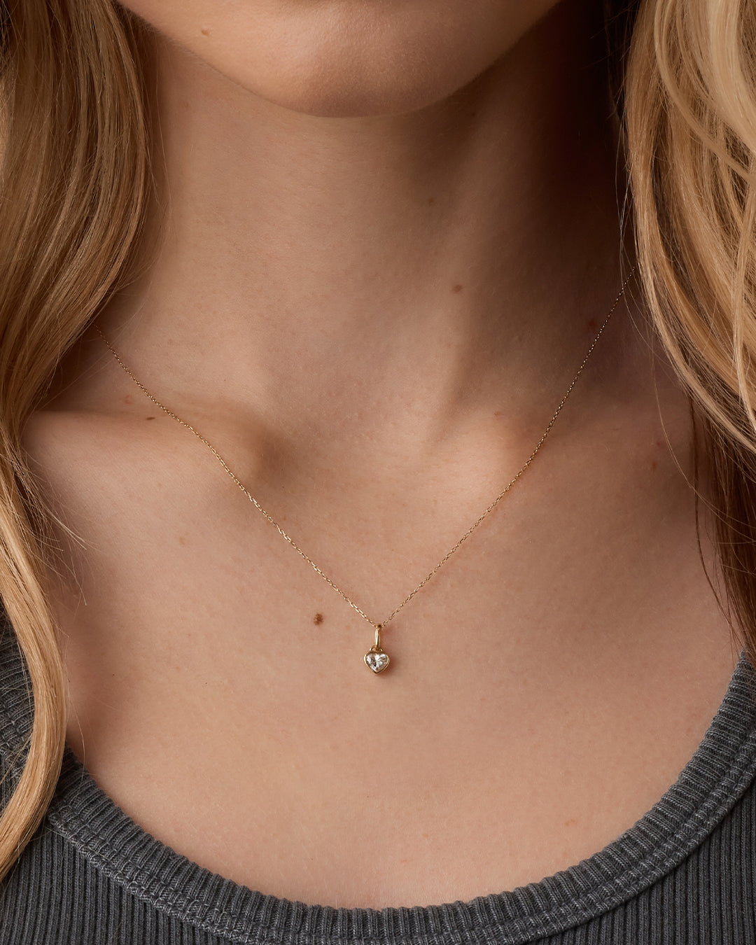 14K Lab Grown Diamond Heart Charm