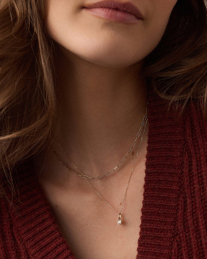 14K Lab Grown Diamond Heart Charm Necklace