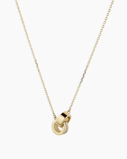 14K Diamond Bond Interlocking Rose Necklace