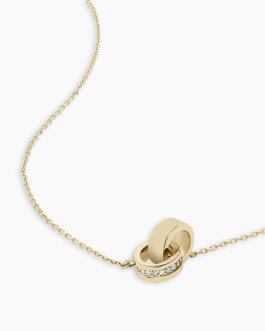 14K Diamond Bond Interlocking Rose Necklace