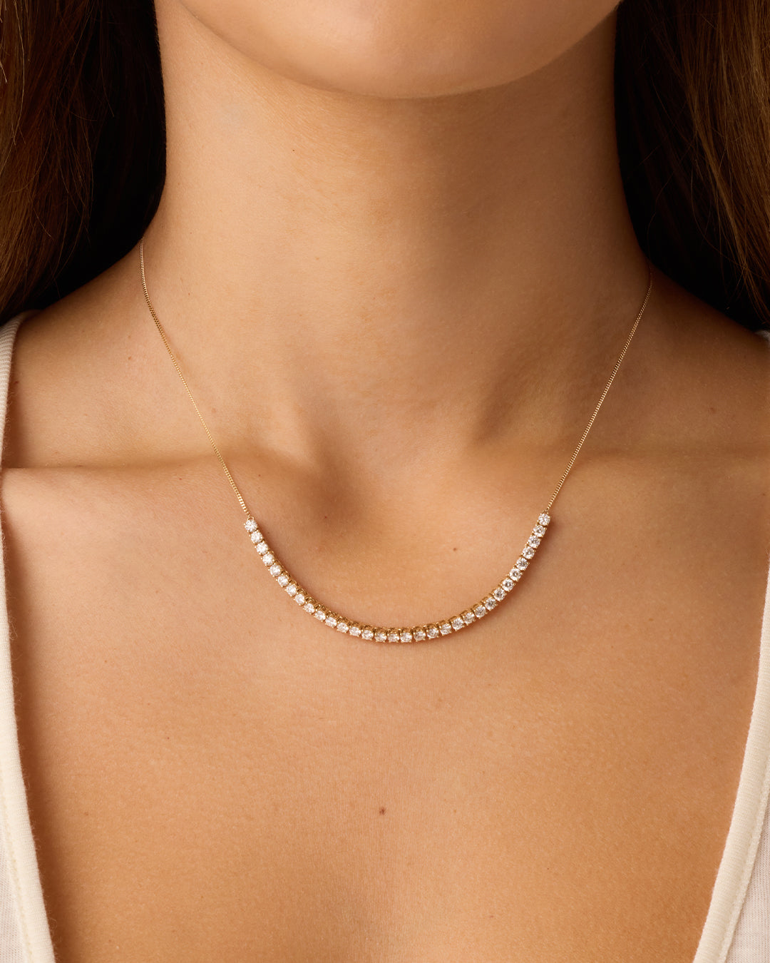 14K Lab Grown Diamond Tennis Row Necklace
