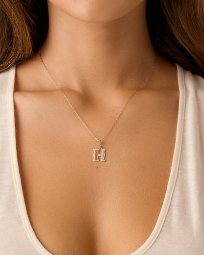 14K Diamond Era Alphabet Charm