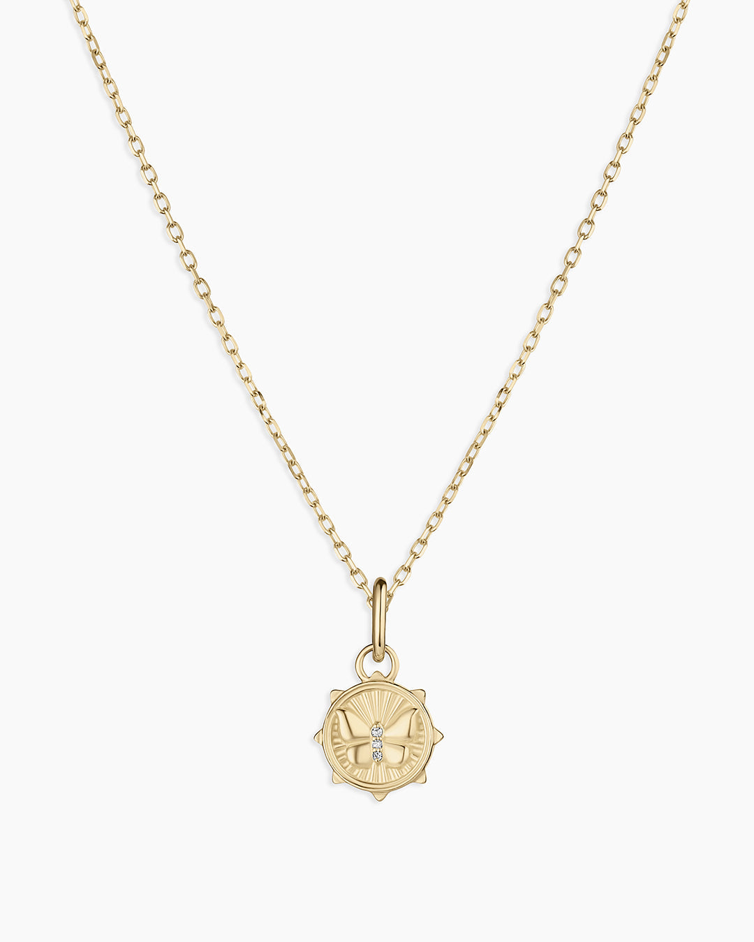 14K Diamond Butterfly Charm Necklace