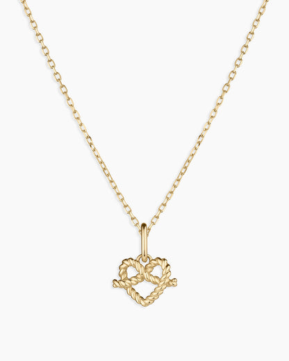 14K Gold Love Knot Charm Necklace