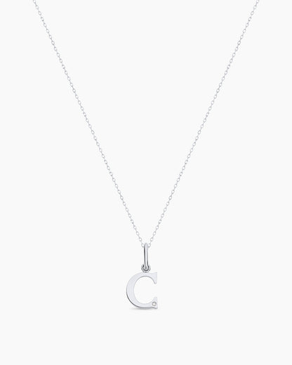 14K Diamond Vintage Alphabet Charm Necklace