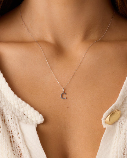 14K Diamond Vintage Alphabet Charm Necklace