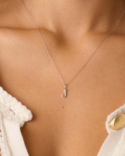 14K Diamond Vintage Alphabet Charm Necklace