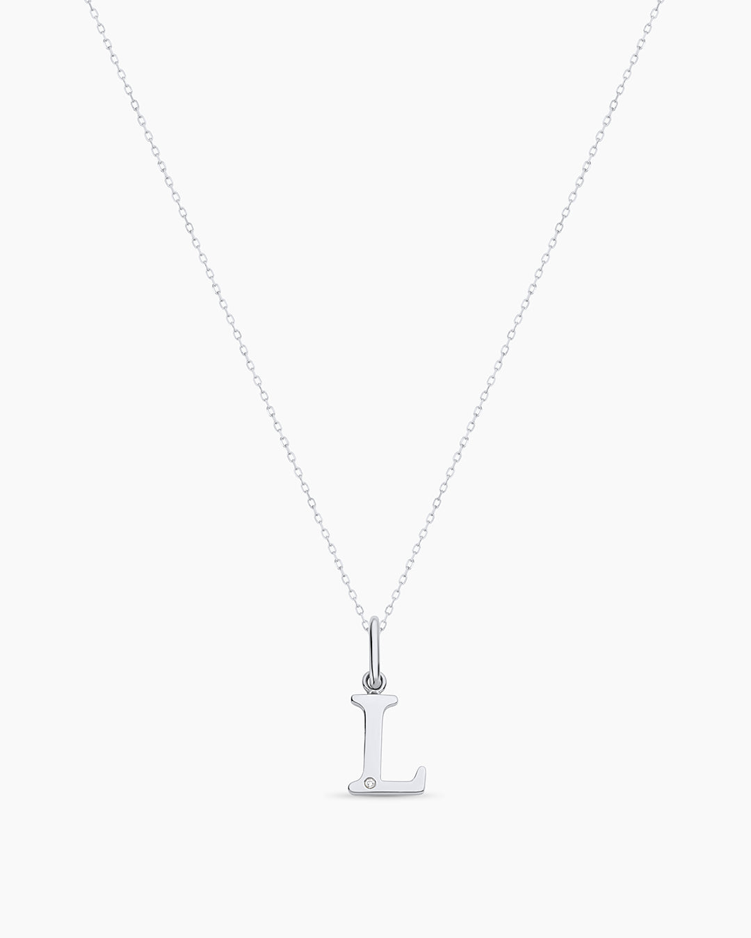 14K Diamond Vintage Alphabet Charm Necklace