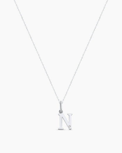 14K Diamond Vintage Alphabet Charm Necklace