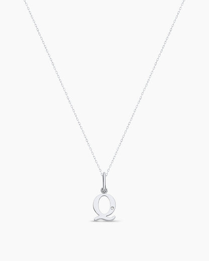 14K Diamond Vintage Alphabet Charm Necklace