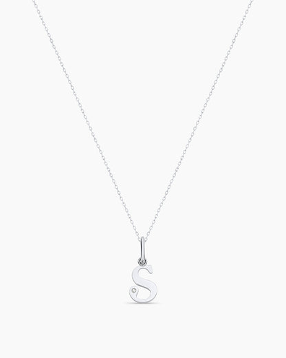 14K Diamond Vintage Alphabet Charm Necklace