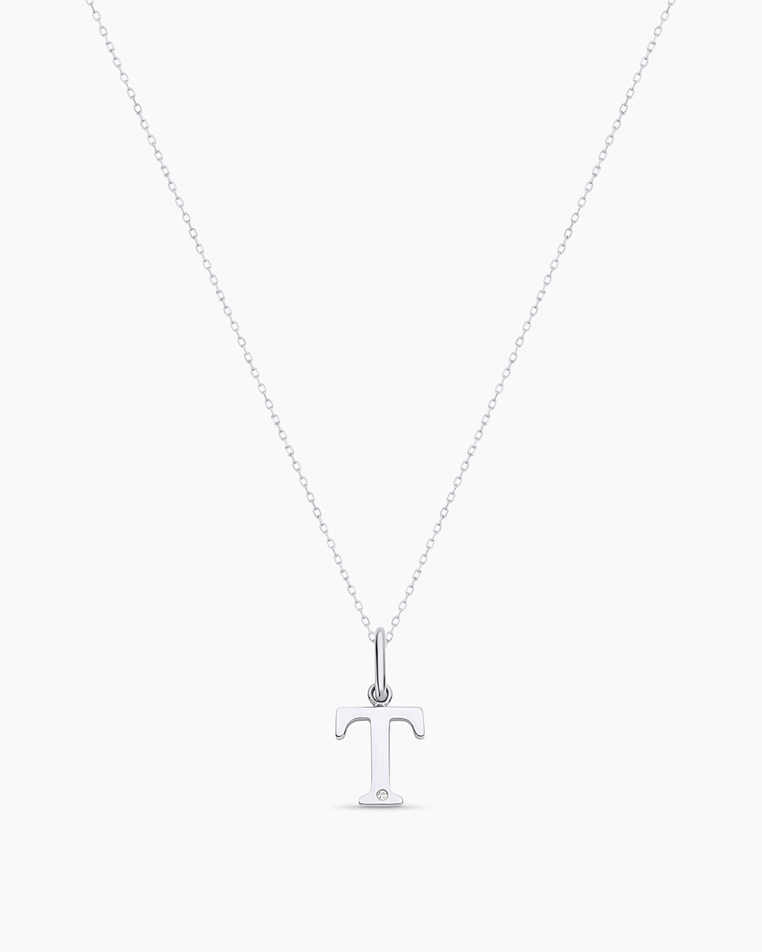 14K Diamond Vintage Alphabet Charm Necklace