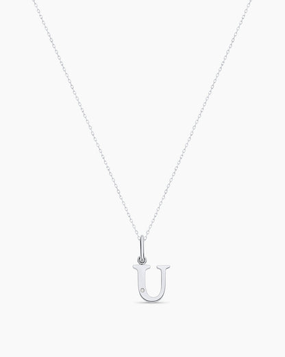14K Diamond Vintage Alphabet Charm Necklace