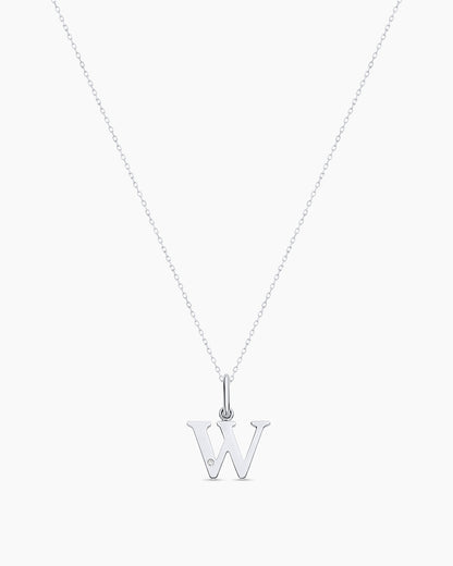 14K Diamond Vintage Alphabet Charm Necklace
