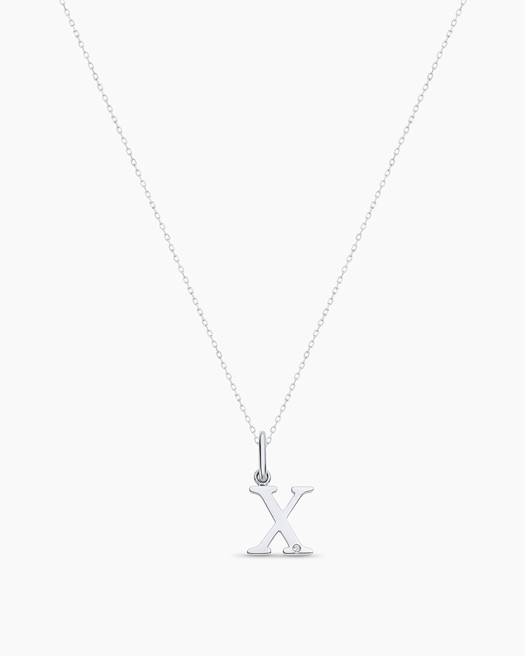 14K Diamond Vintage Alphabet Charm Necklace