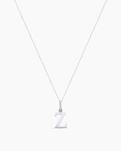 14K Diamond Vintage Alphabet Charm Necklace