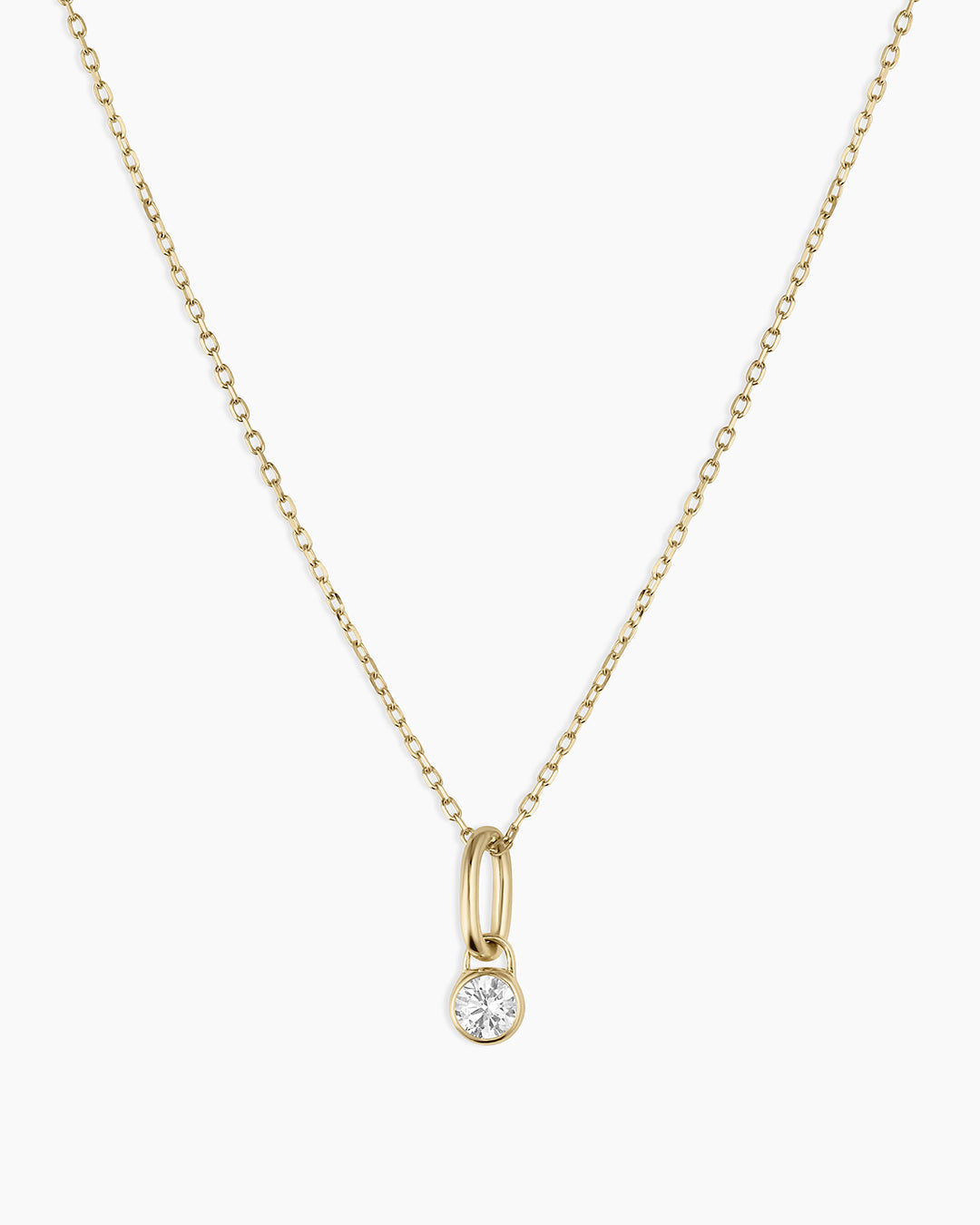 14K Lab Grown Diamond Halo Charm Necklace