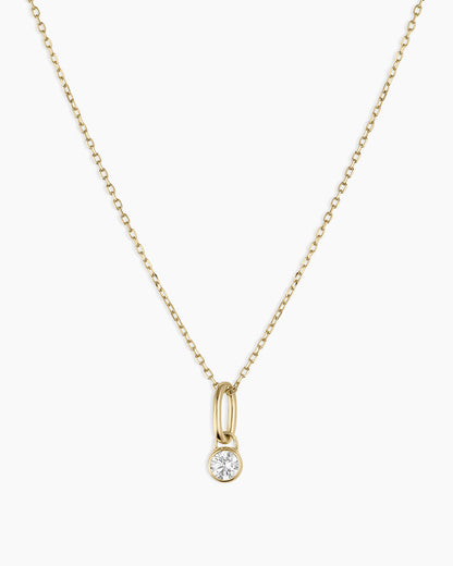 14K Lab Grown Diamond Halo Charm Necklace
