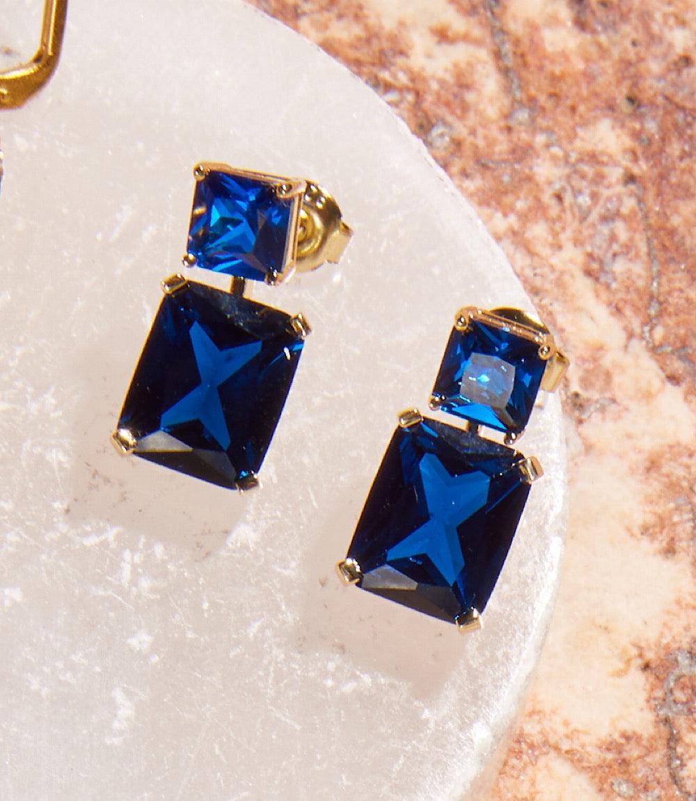 Princess Cut Drop Earrings