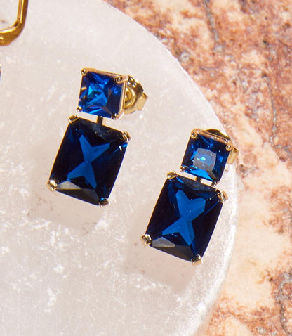 Princess Cut Drop Earrings