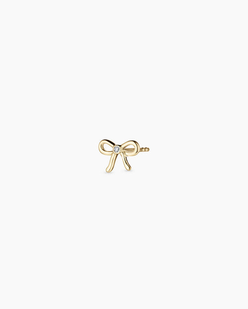 14K Diamond Put a Bow on it Single Stud