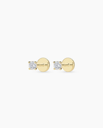 14K Lab Grown Diamond Solitaire Flat Back Studs