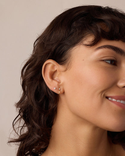 14K Gold Pearl Flat Back Studs