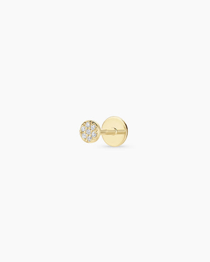 14K Diamond Pavé Flat Back Single Stud