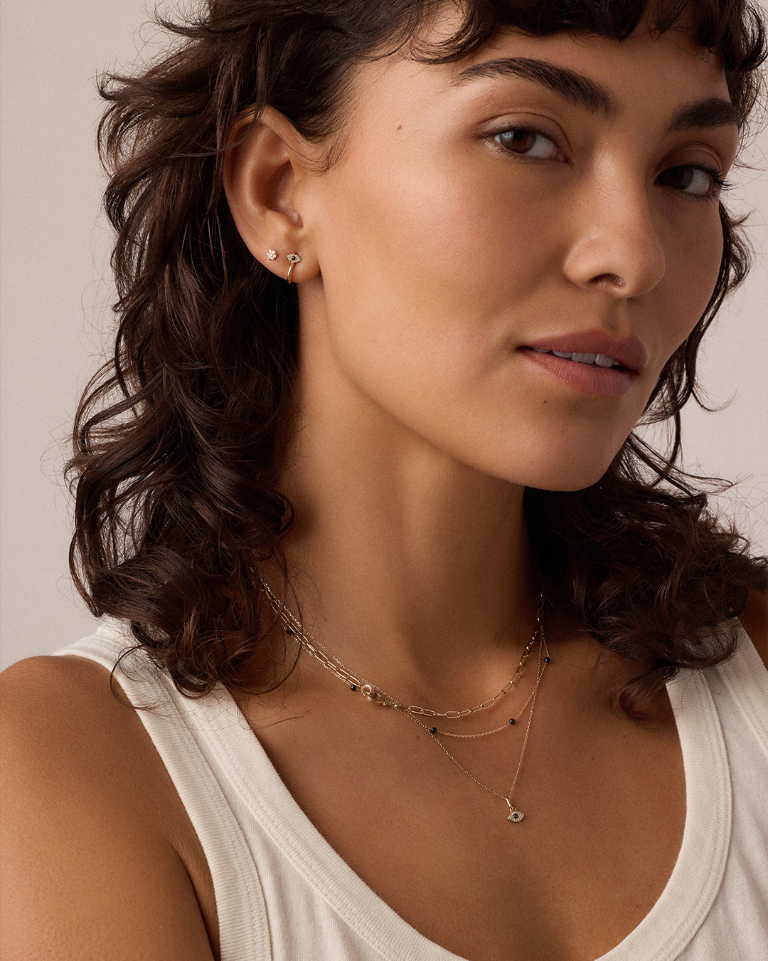 14K Diamond Pavé Flat Back Single Stud