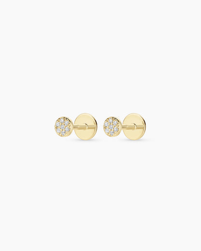 14K Diamond Pavé Flat Back Studs