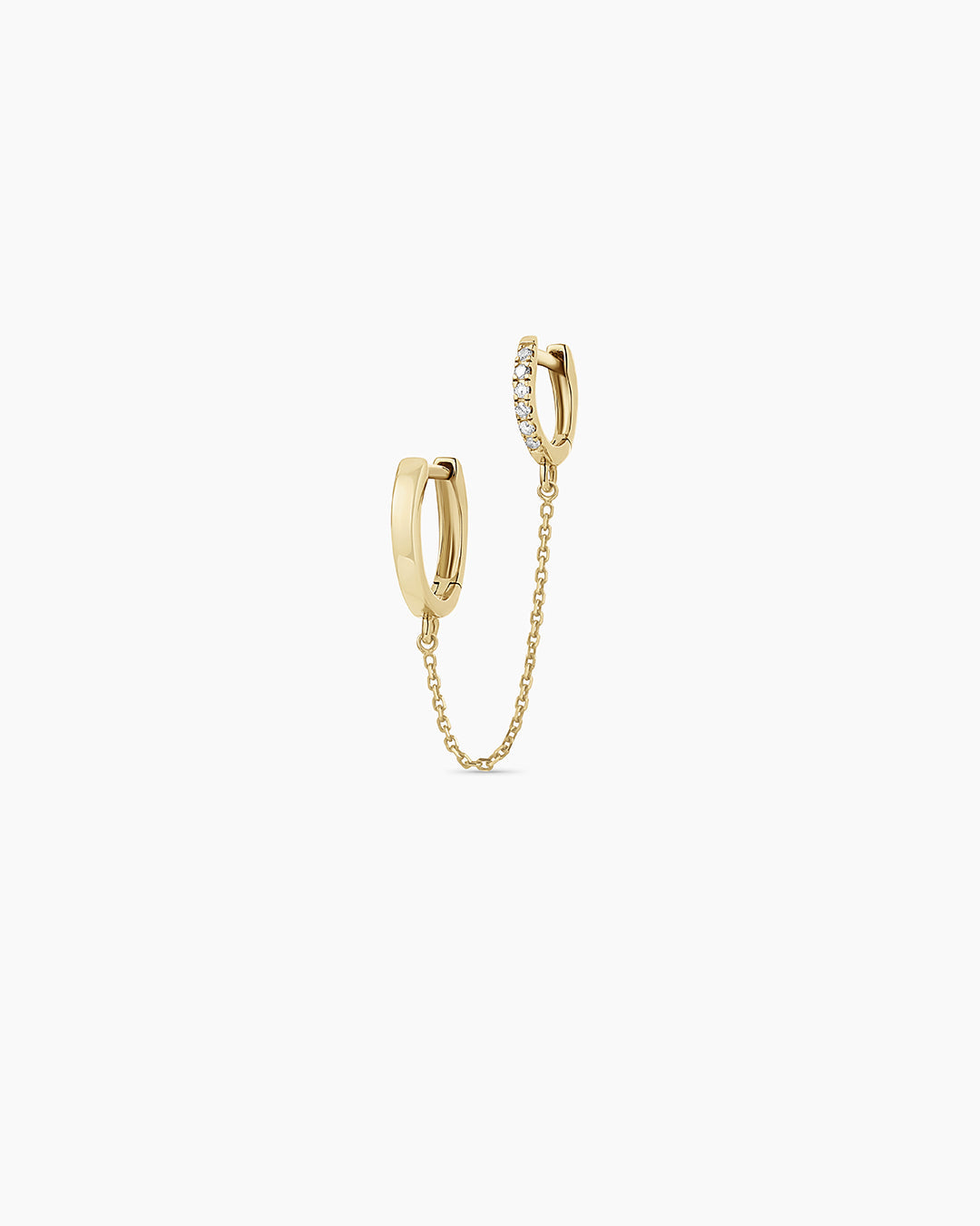 14K Diamond Double Huggie