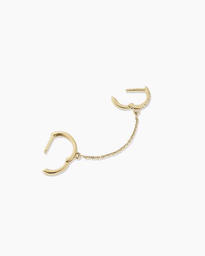 14K Diamond Double Huggie