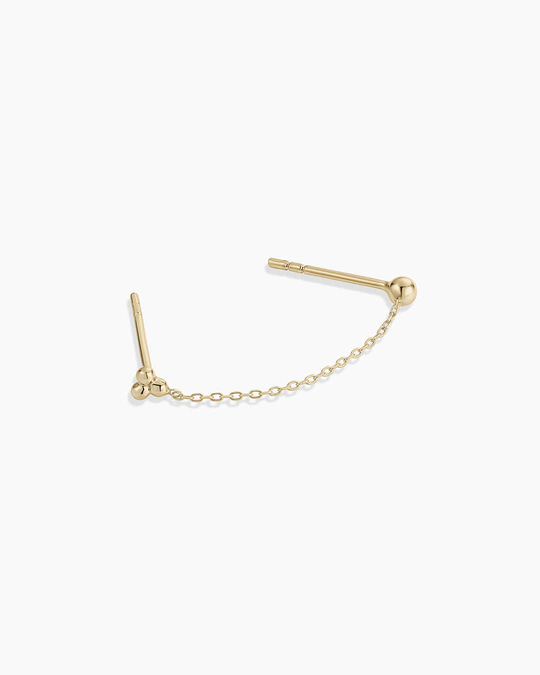 14K Gold Bali Chain Double Stud