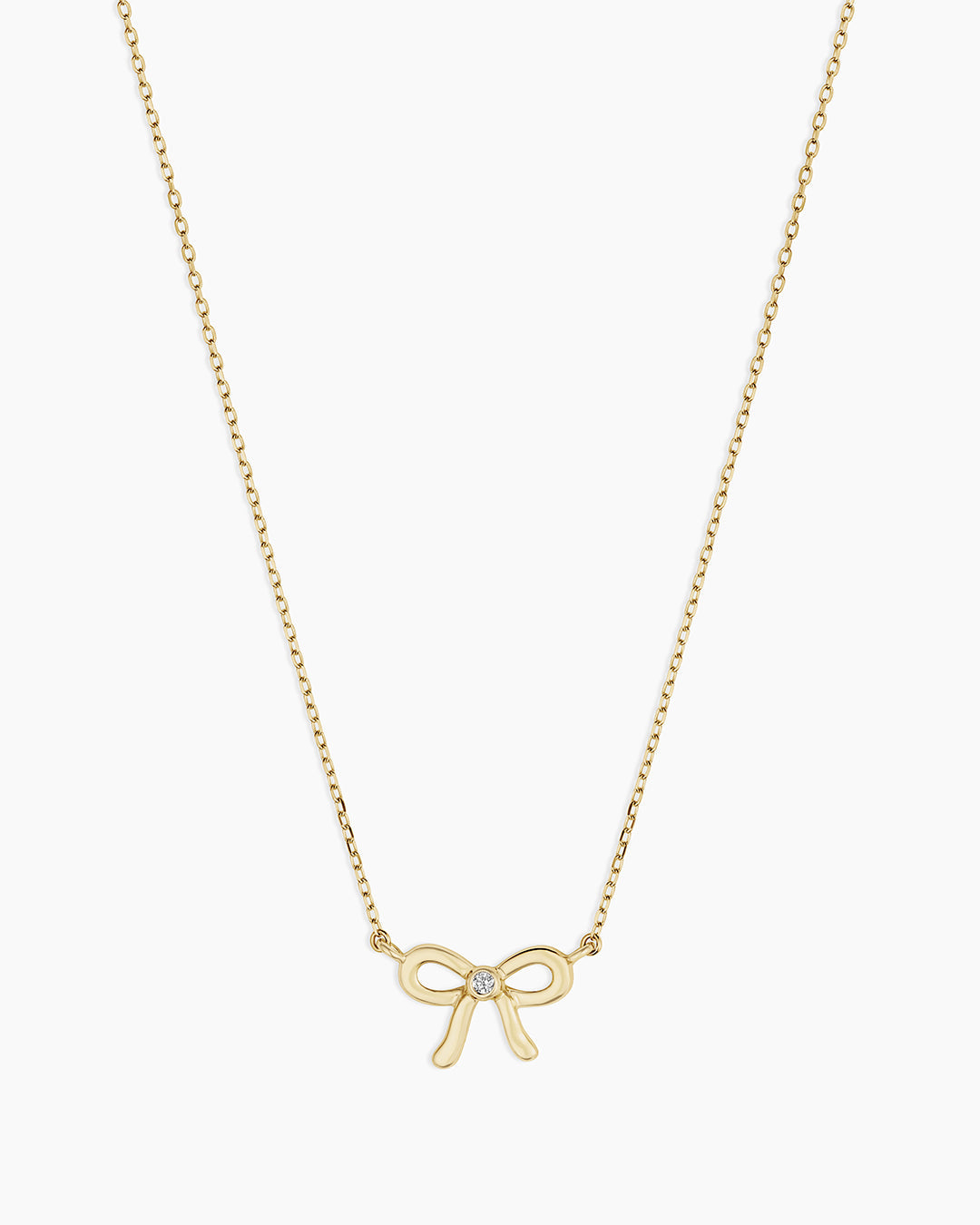 14K Diamond Put a Bow on it Necklace