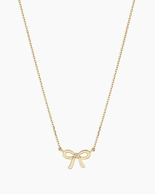 14K Diamond Put a Bow on it Necklace