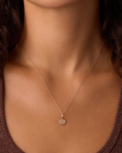 14K Diamond Compass Charm