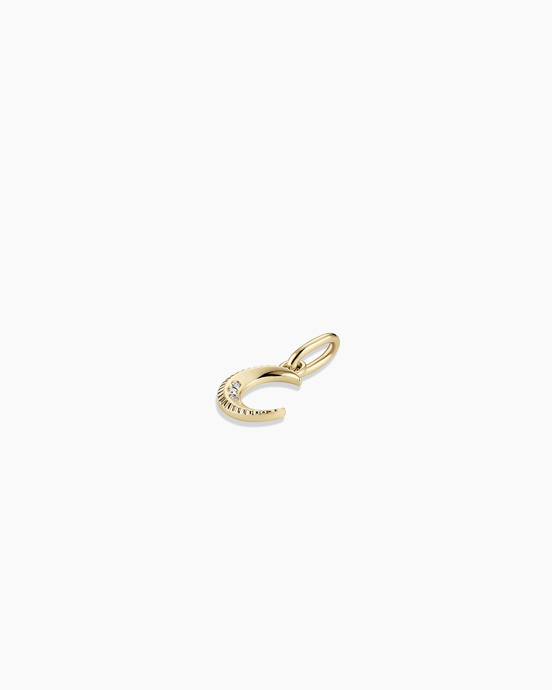 14K Diamond Crescent Charm