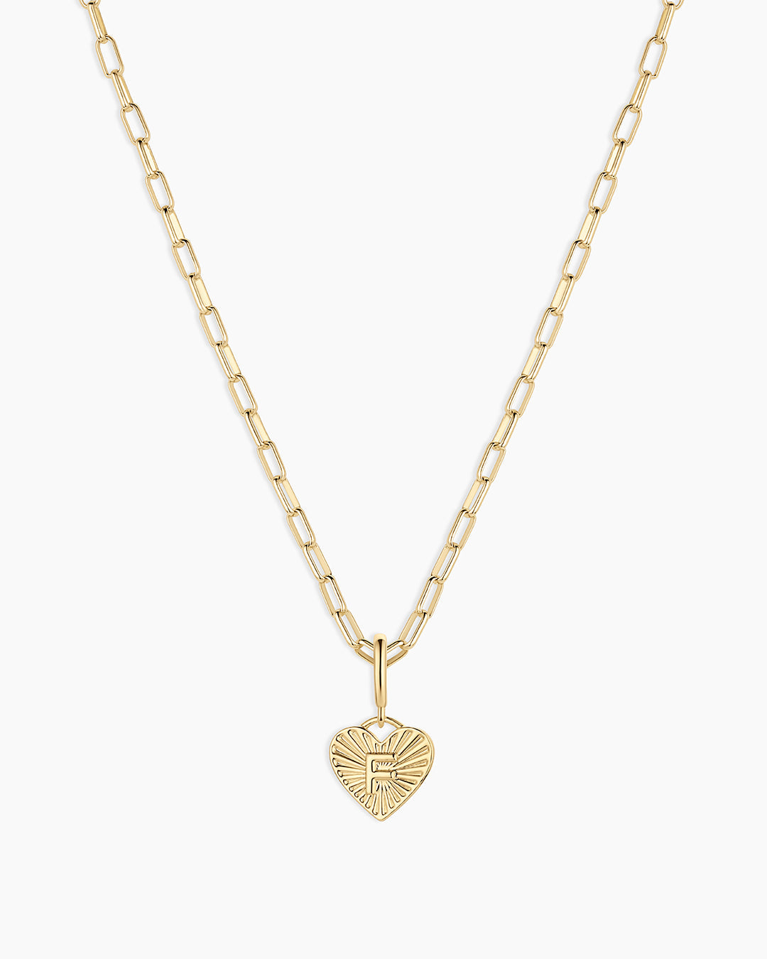 Vintage Heart Alphabet Charm Necklace