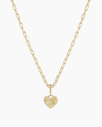 Vintage Heart Alphabet Charm Necklace