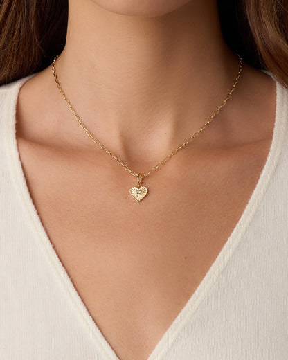 Vintage Heart Alphabet Charm Necklace