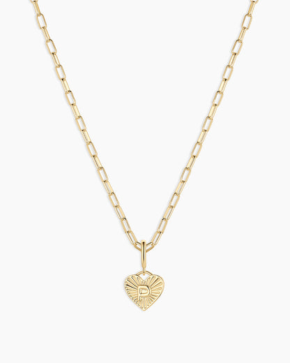 Vintage Heart Alphabet Charm Necklace