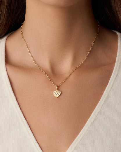 Vintage Heart Alphabet Charm Necklace
