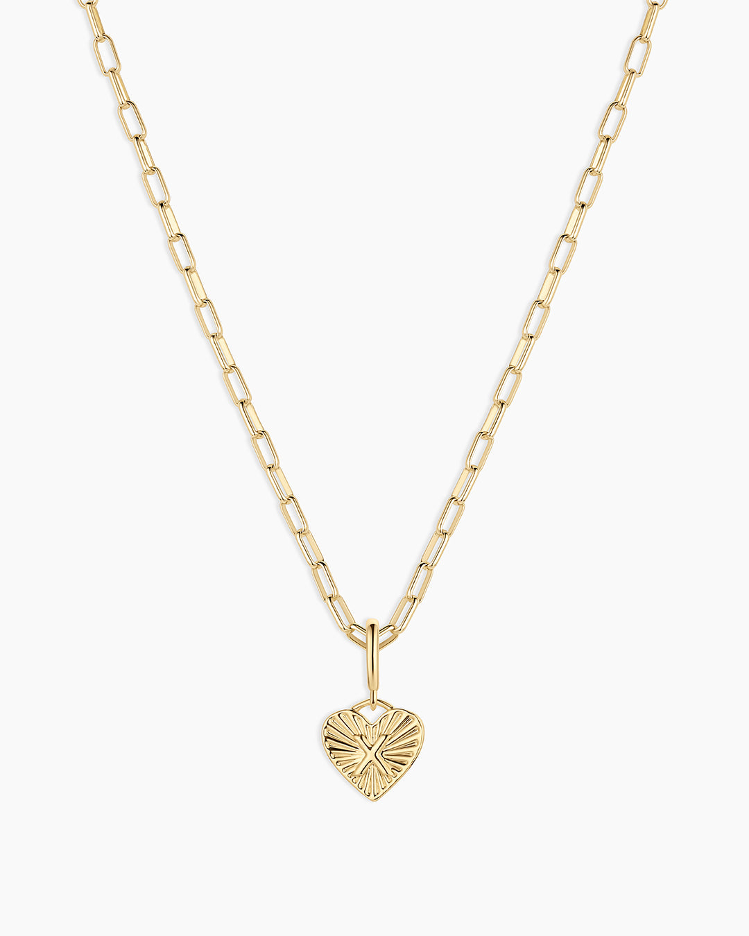 Vintage Heart Alphabet Charm Necklace