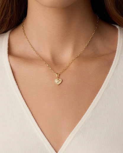Vintage Heart Alphabet Charm Necklace