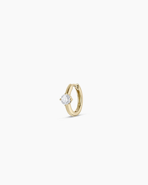 14K Lab Grown Diamond Solitaire Single Huggie