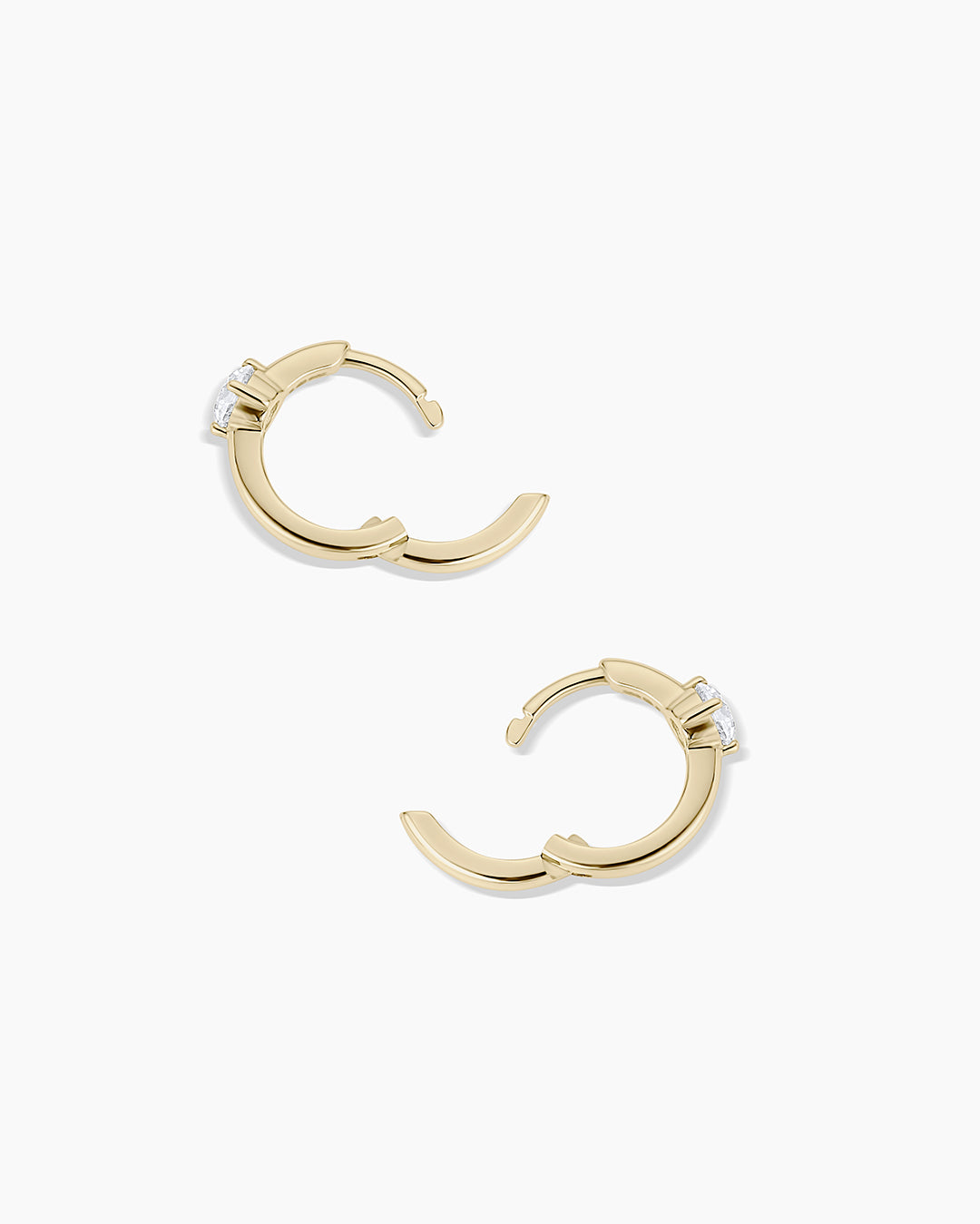 14K Lab Grown Diamond Solitaire Huggies