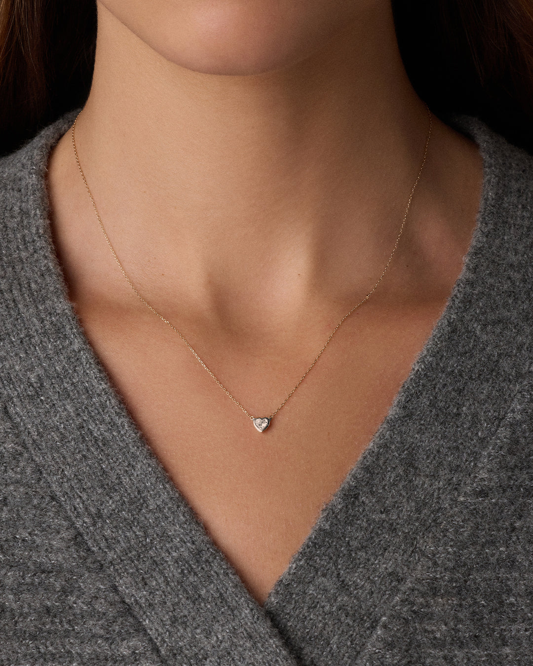 14K Lab Grown Diamond Heart Necklace