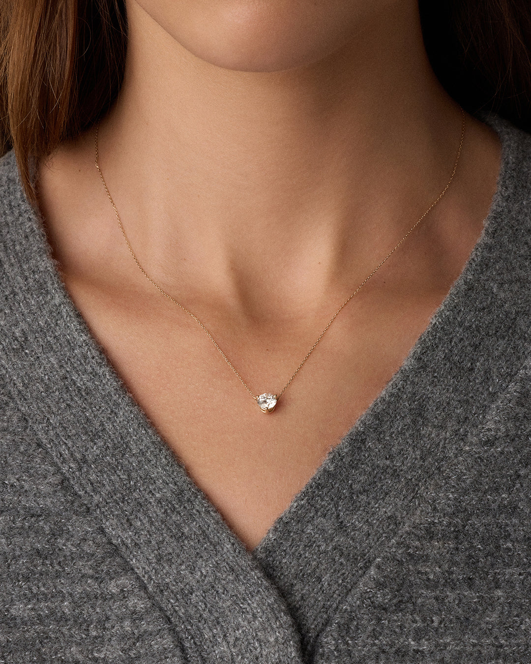 14K Lab Grown Diamond Solitaire Necklace