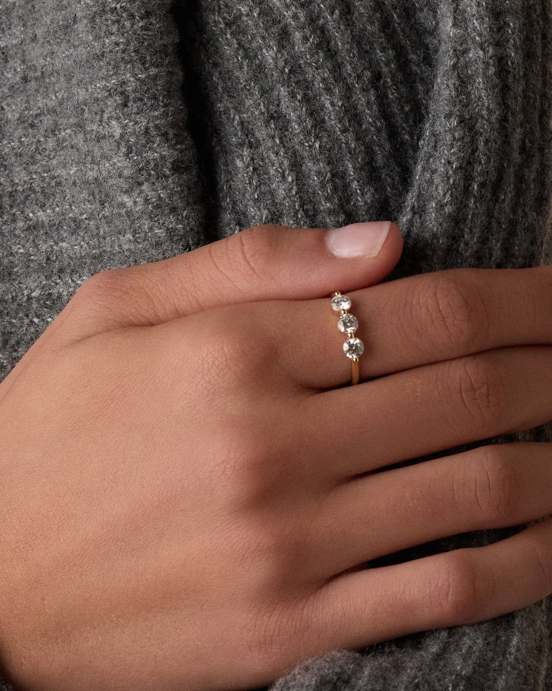14K Lab Grown Diamond Trio Ring