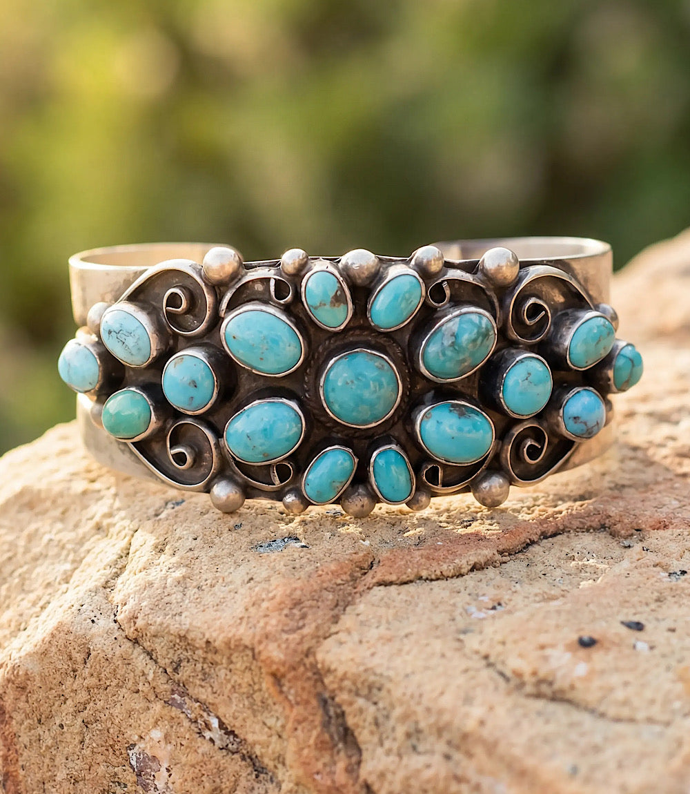 Embellished Turquoise Cuff Bracelet